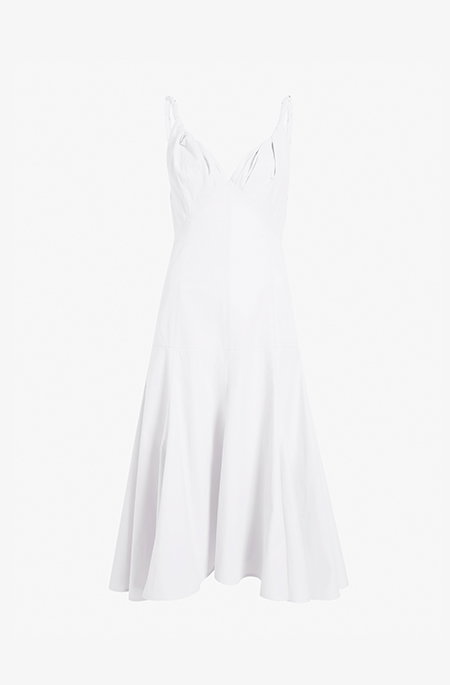 Leo Dress in Classic Cotton Shirting in white
