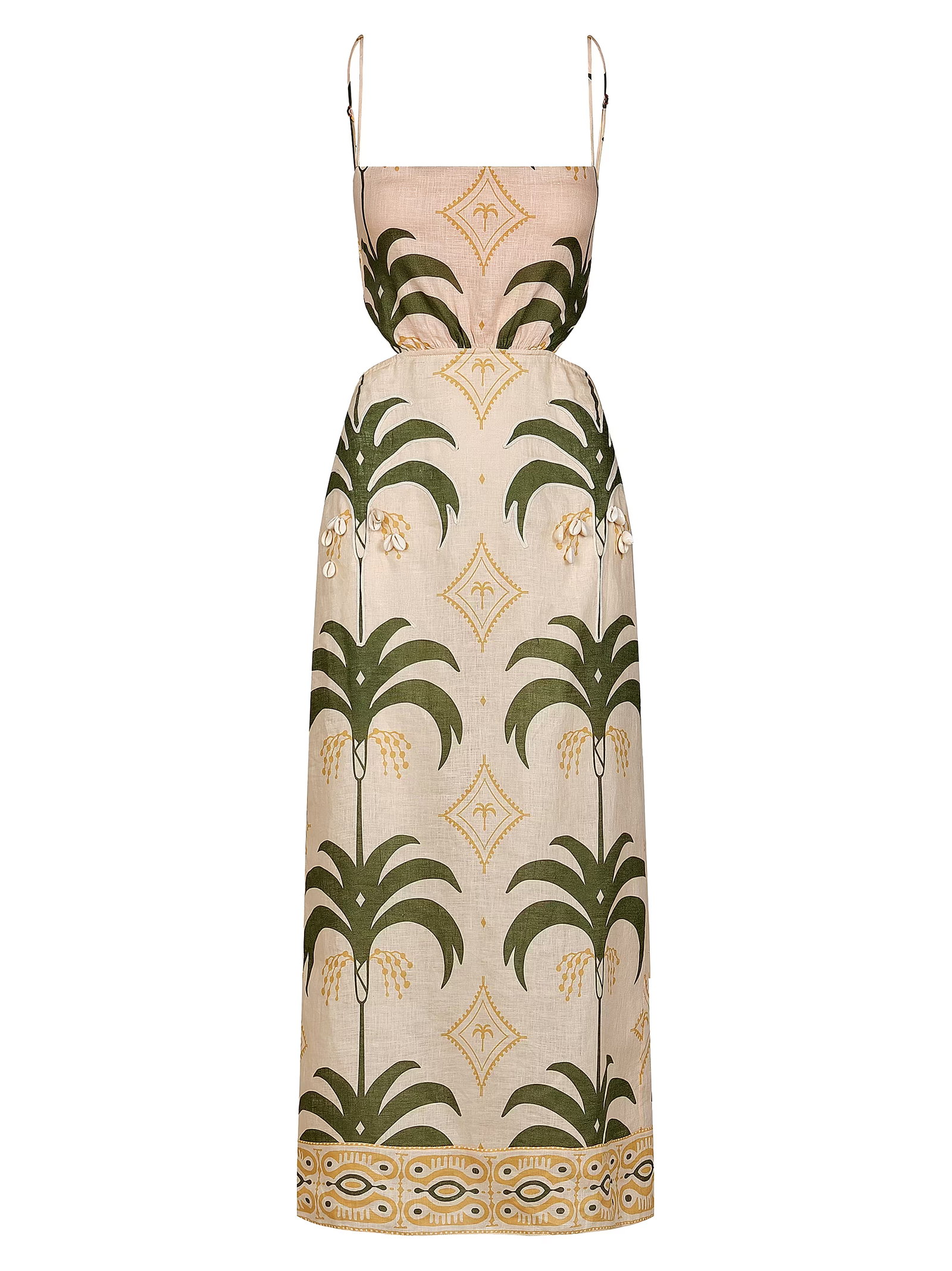 Johanna Ortiz Tactile Winds Embellished Linen Midi-Dress