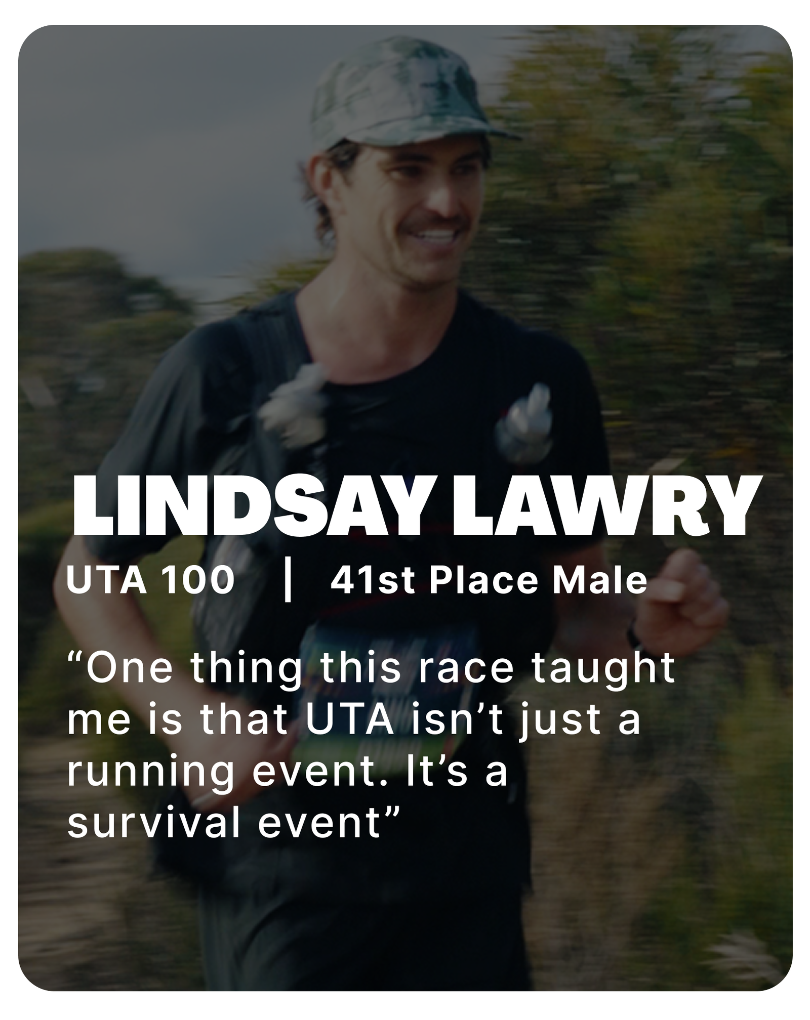 Lindsay Lawry UTA 100 41st place male