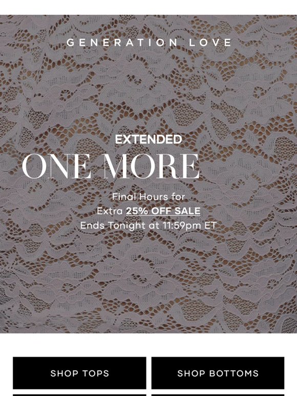 SALE EXTENDED ONE MORE DAY