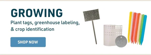 Growing: Plant tags, greenhouse labeling, and crop identification.