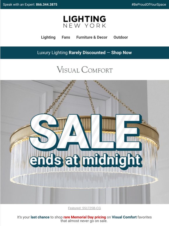 LAST CHANCE 🔥 Rare Deals on Visual Comfort End TONIGHT!