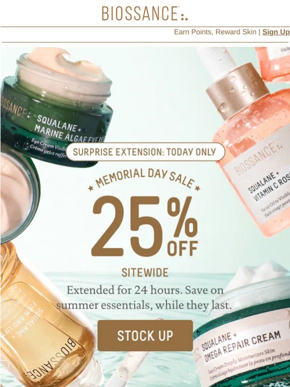 25% OFF EXTENDED, today only! 💃