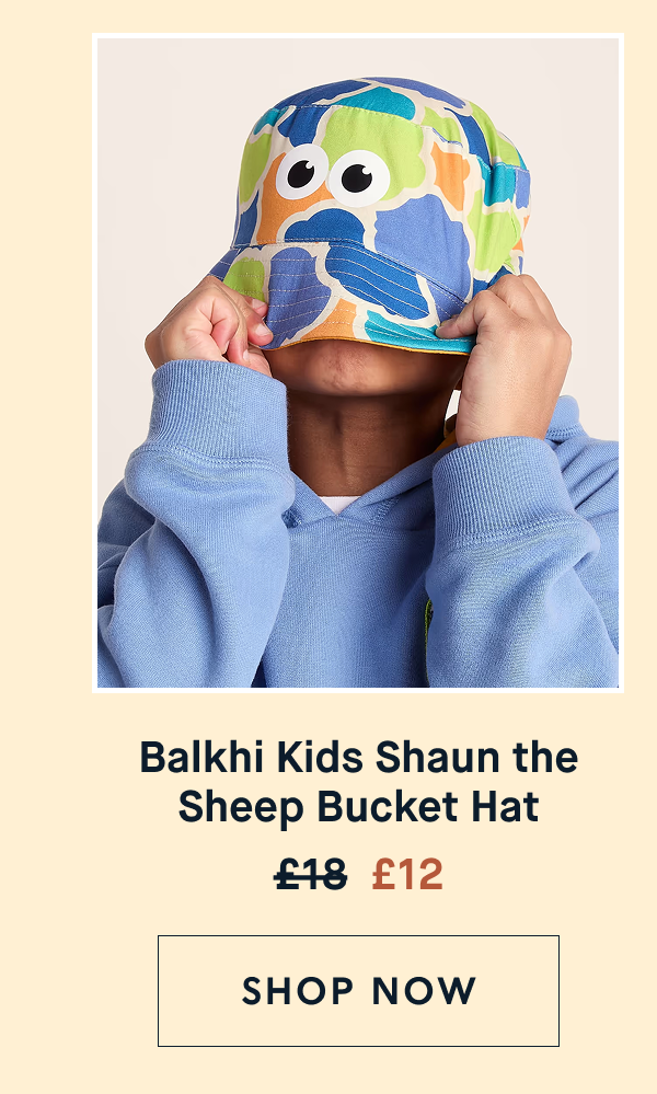 Balkhi Kids Shaun the Sheep Bucket Hat - Lime Cloud Print