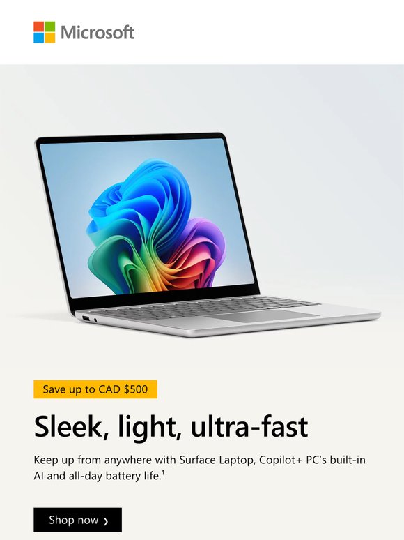 Save up to CAD $500 on a Surface Laptop
