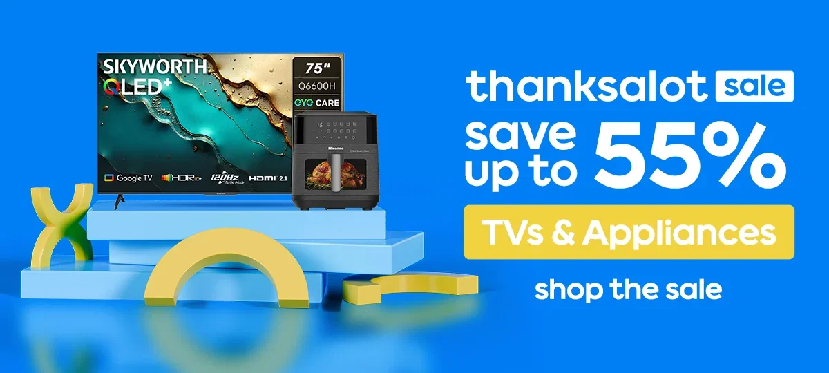 Save up to 55% on TV's & Appliances