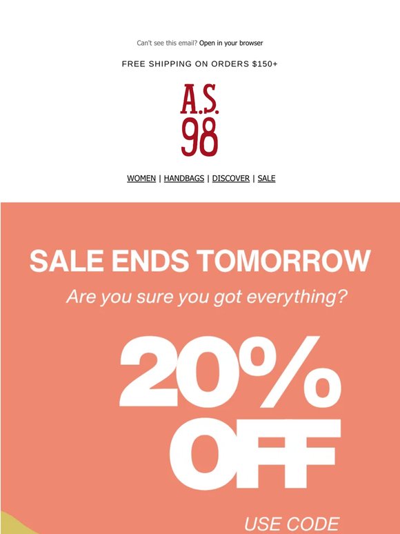 ‼️ 20% Off Ends Tomorrow