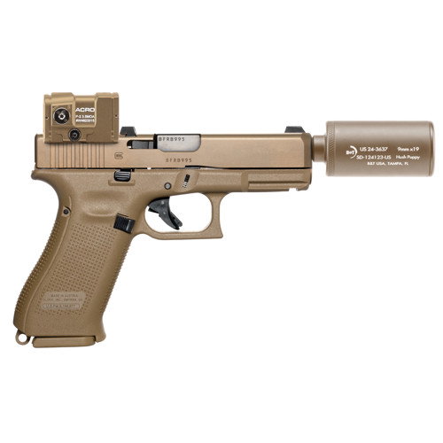 B&T USA Hush Puppy 9mm 4" 15rd - FDE w/ Hush Puppy Suppressor