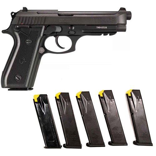 TAURUS PT-92 9mm 5" Black 17/18rd 6 Mags - Black