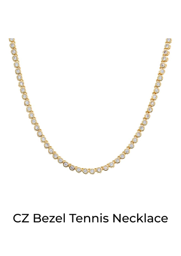 CZ Bezel Tennis Necklace