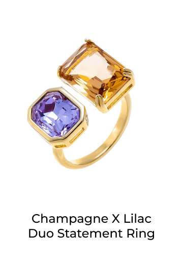 Champagne X Lilac Duo Statement Ring