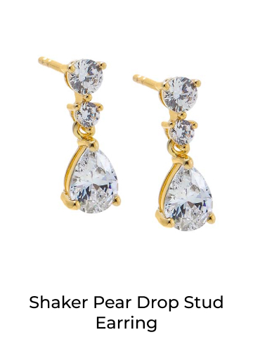 Shaker Pear Drop Stud Earring