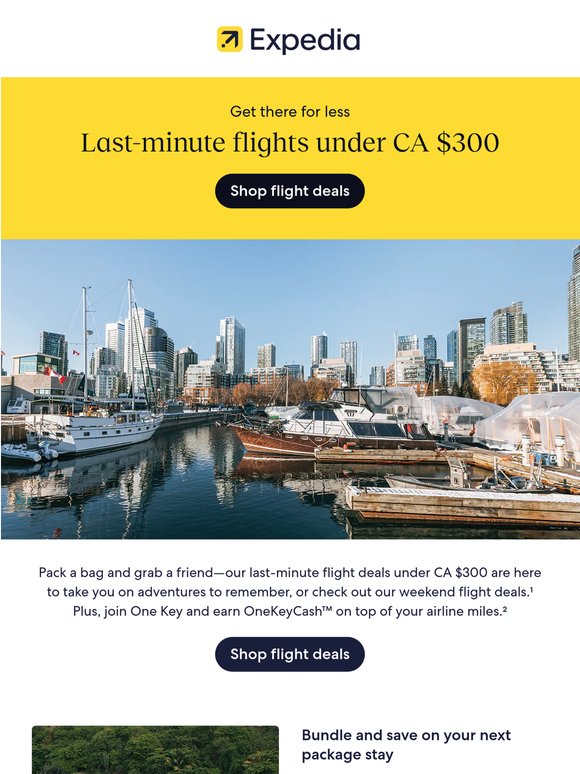 Flights under CA $300—pack your bags