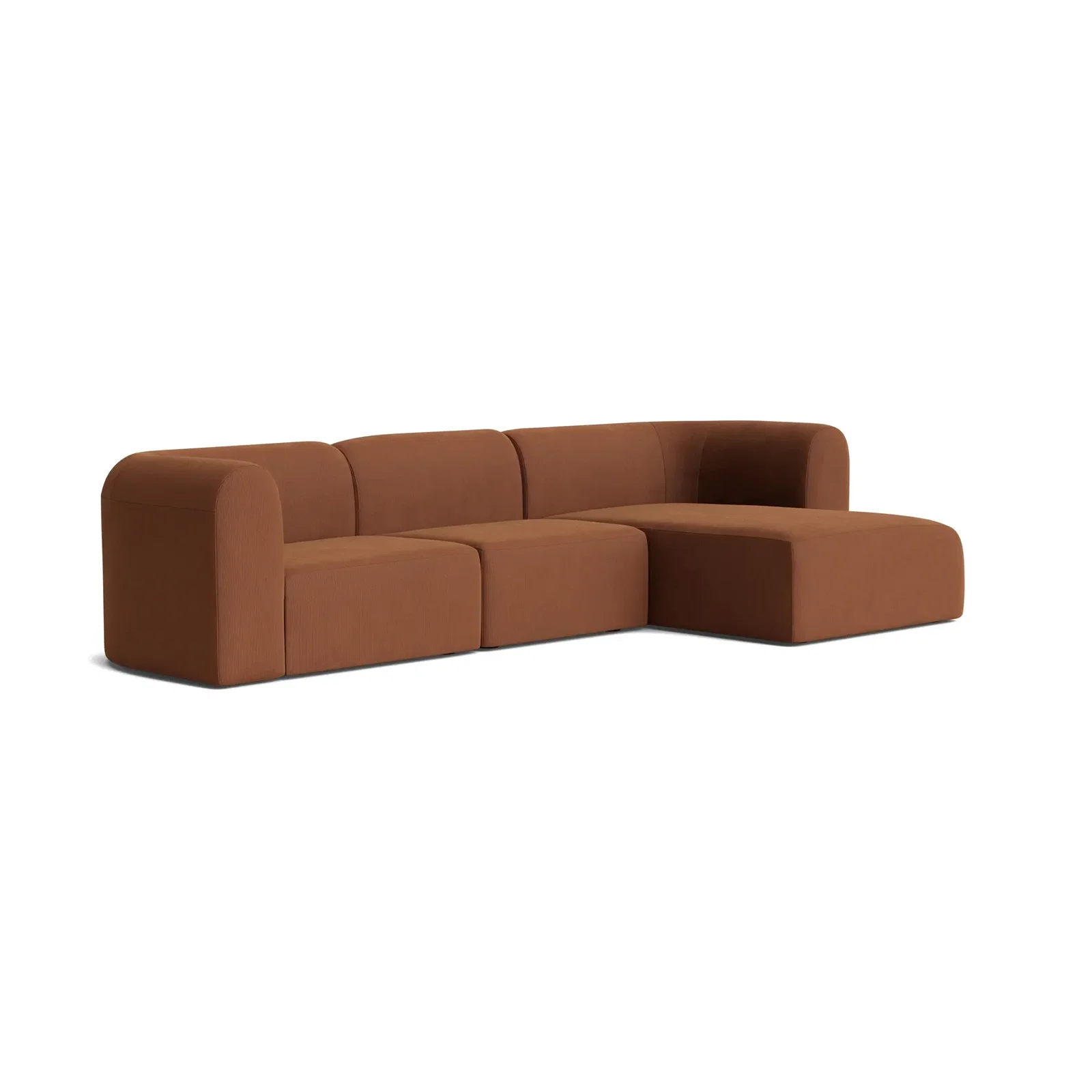 Image of Berg 4 Seater Chaise Sofa | Corduroy Cocoa