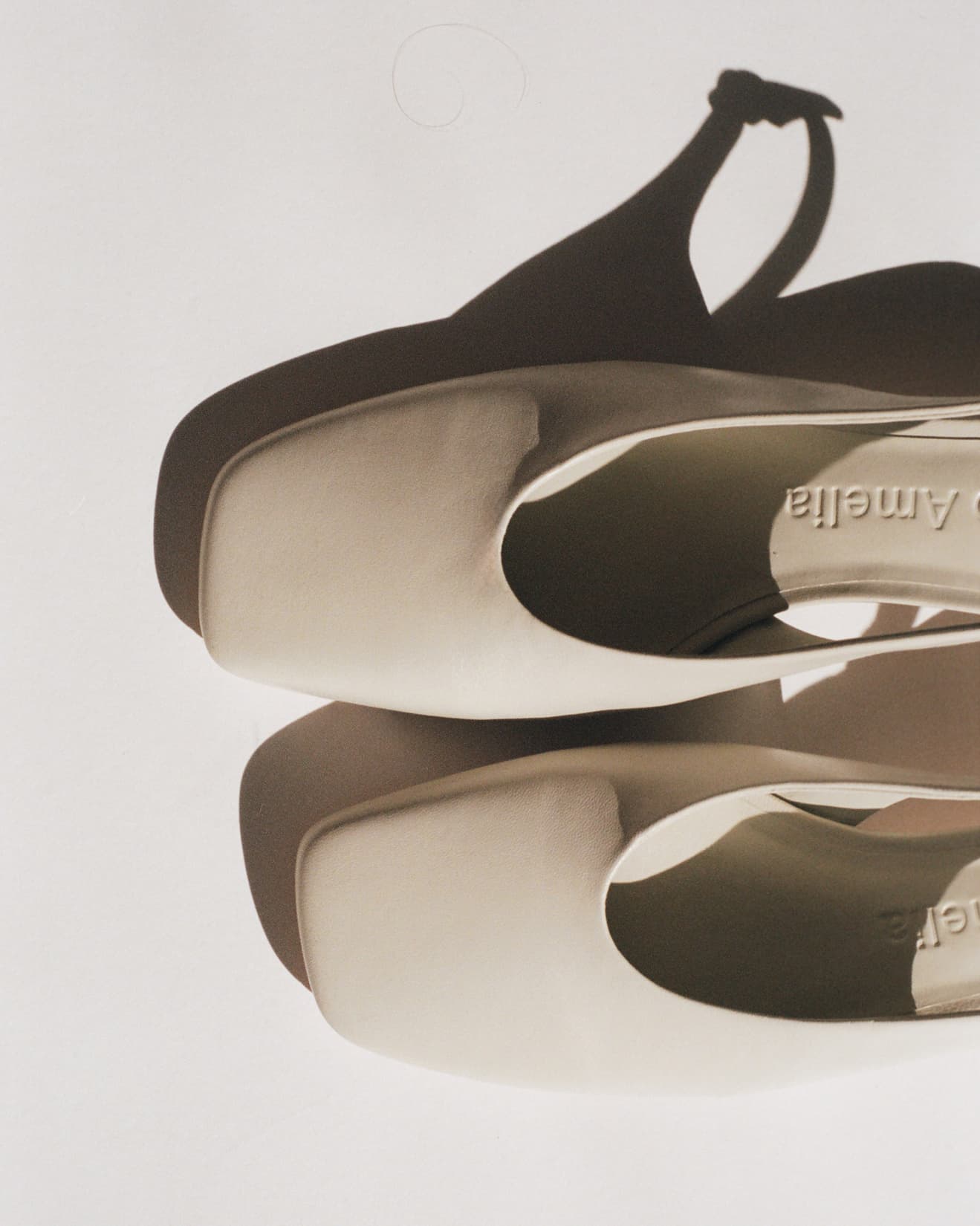 A pair of leather pumps