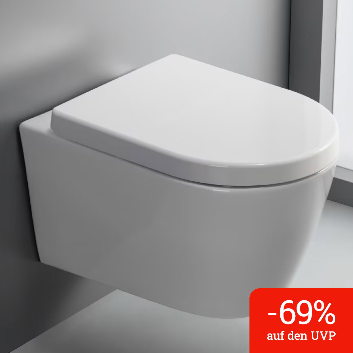 Kronenbach Tube Wand-WC-Set spülrandlos inkl. WC-Sitz wrapover