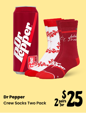ODDMART Dr Pepper Crew Sock 2 Pack