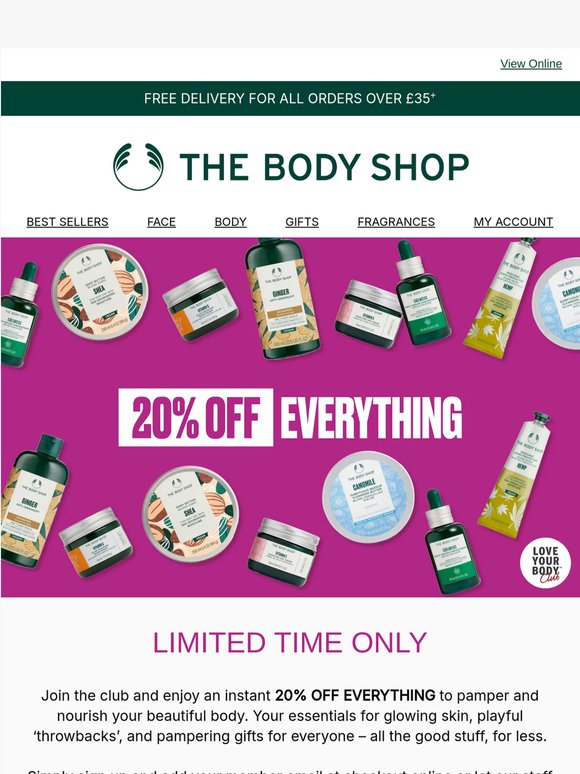 20% off everything... Yes, everything.