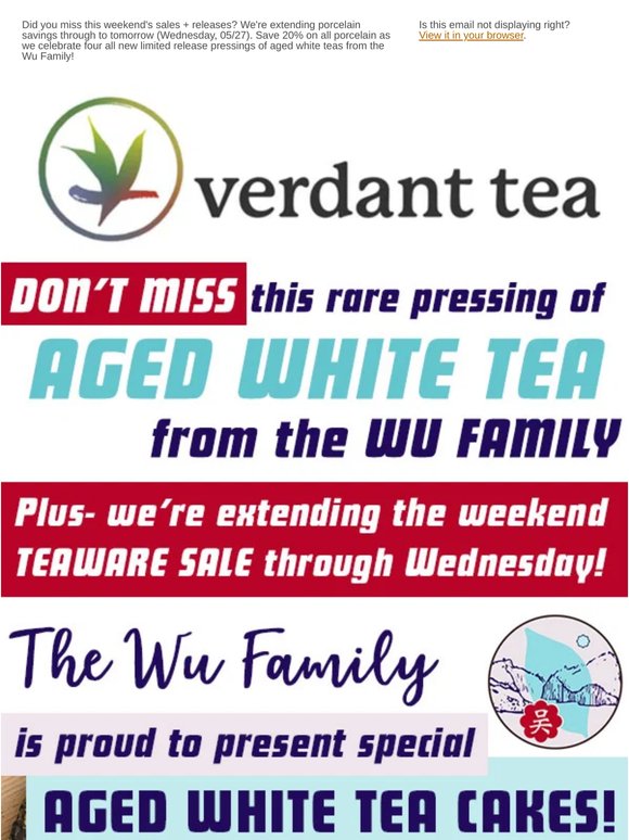 ⏰ Extended Savings + limited white tea pressings