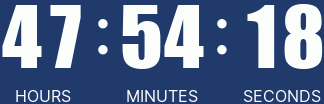 A digital timer displays 226:59:00 with 'HOURS', 'MINUTES', and 'SECONDS' labeled underneath. (ultrawide)