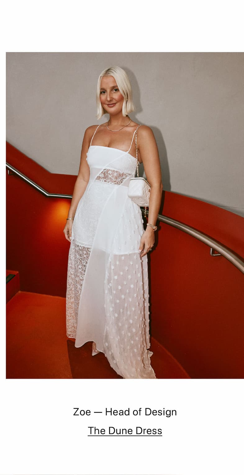 Zoe in the Dune Dress.