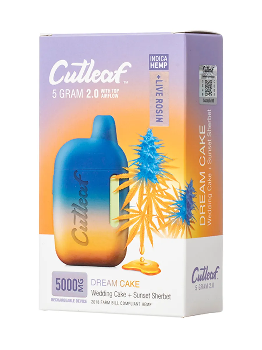 Image of Dream Cake Indica Cutleaf Live Rosin Disposable Vape 5G