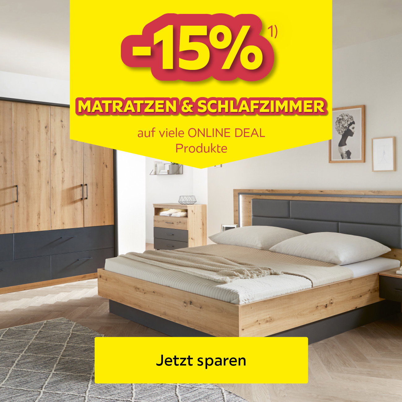 -15% Matratzen & Schlafzimmer auf viele ONLINE DEAL Produkte