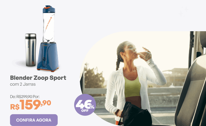 Blender Zoop Sport Inox Cadence com 2 Jarras