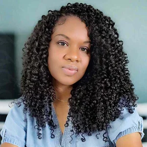 Image of 50% OFF|Burmese Curly Feather Crochet Weave Human Hair Extensions