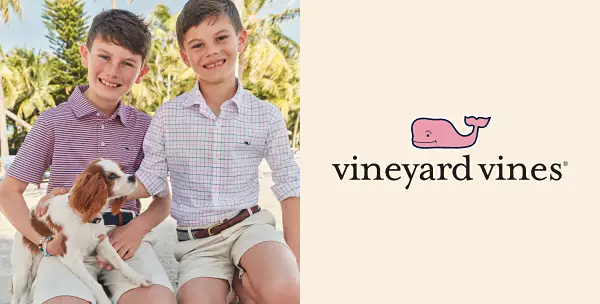 Two boys in button down shirts. Shop Vineyard Vines.