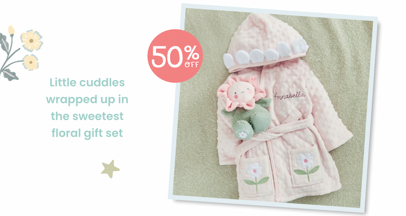 Personalised Flower Snuggle and Cuddle Gift Set