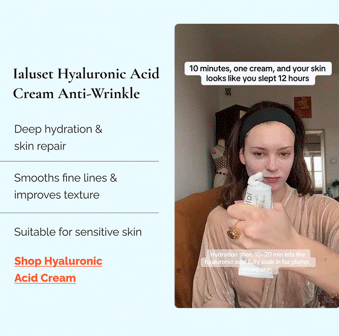 Ialuset Hyaluronic Acid Cream Anti Wrinkle  -  Deep hydration & skin repair  |  Smooths fine lines & improves texture  |  Suitable for sensitive skin
