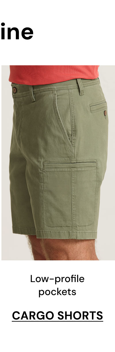 Low-profile pockets. Cargo shorts. 