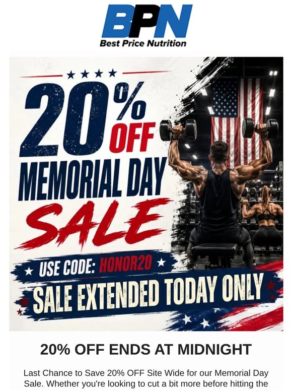 20% OFF Sale Extended Today Only