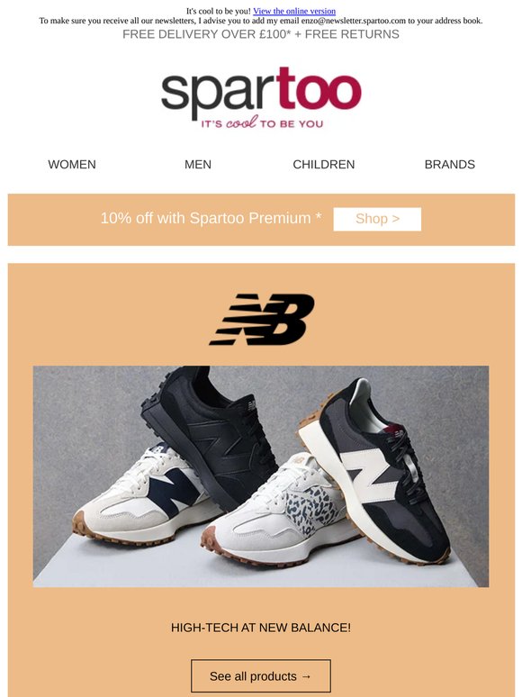💡 Step up your game! Free delivery over £100 on New Balance, Sorel, Oakwood, Papillio, Fly London, Petit Bateau, Pieces and Vans