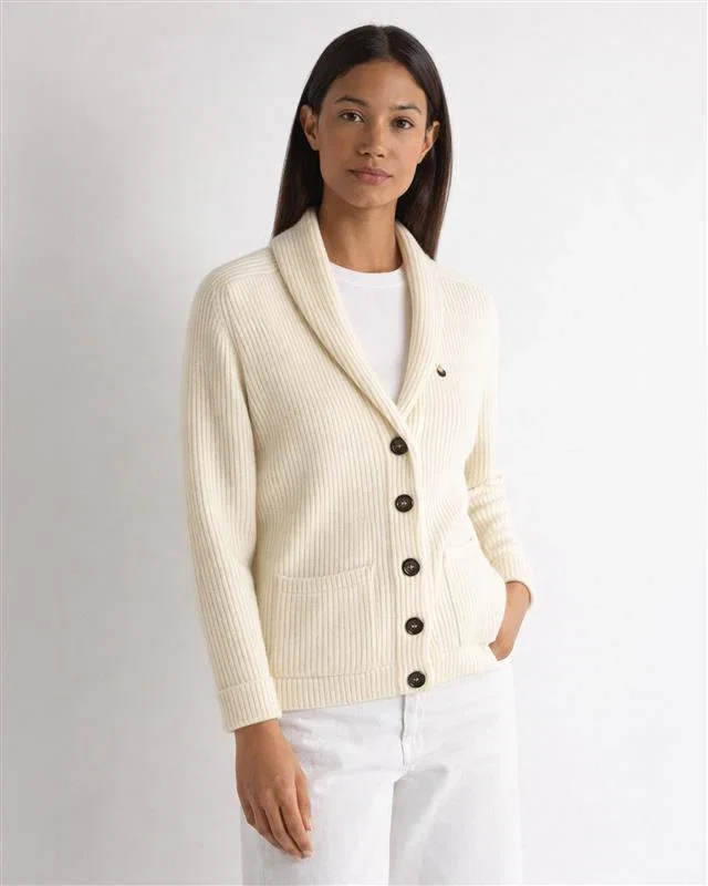 Image of Women's Kensington Cashmere Cardigan New Ivory White