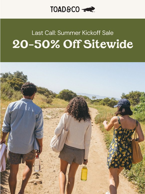 Final Hours For 20-50% Off Sitewide