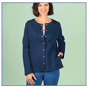 Snap-Front Sweatshirt Cardigan by Sawyer Creek™