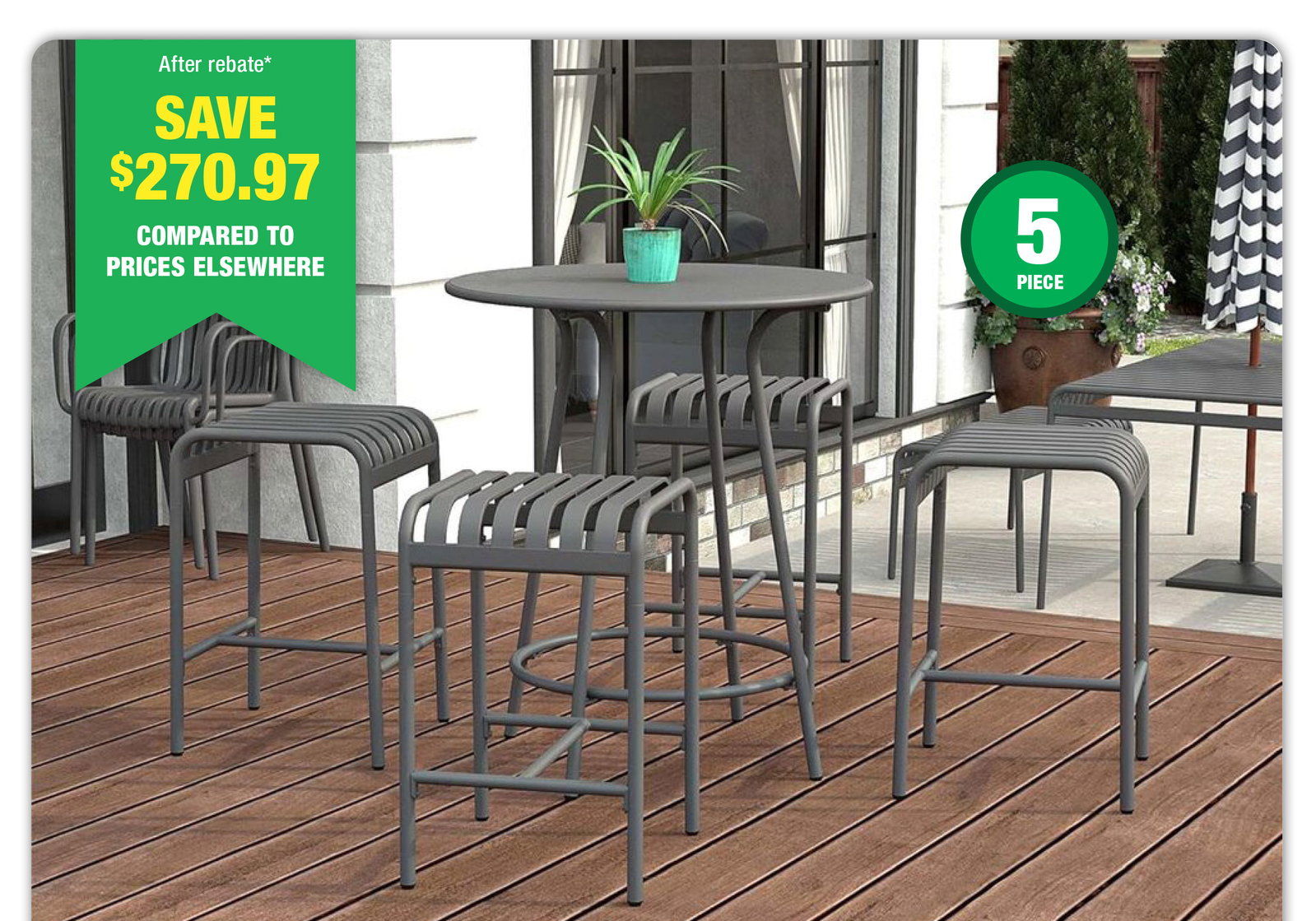 Novogratz Ola High Dining Set - ONLY $149 After Rebate*!