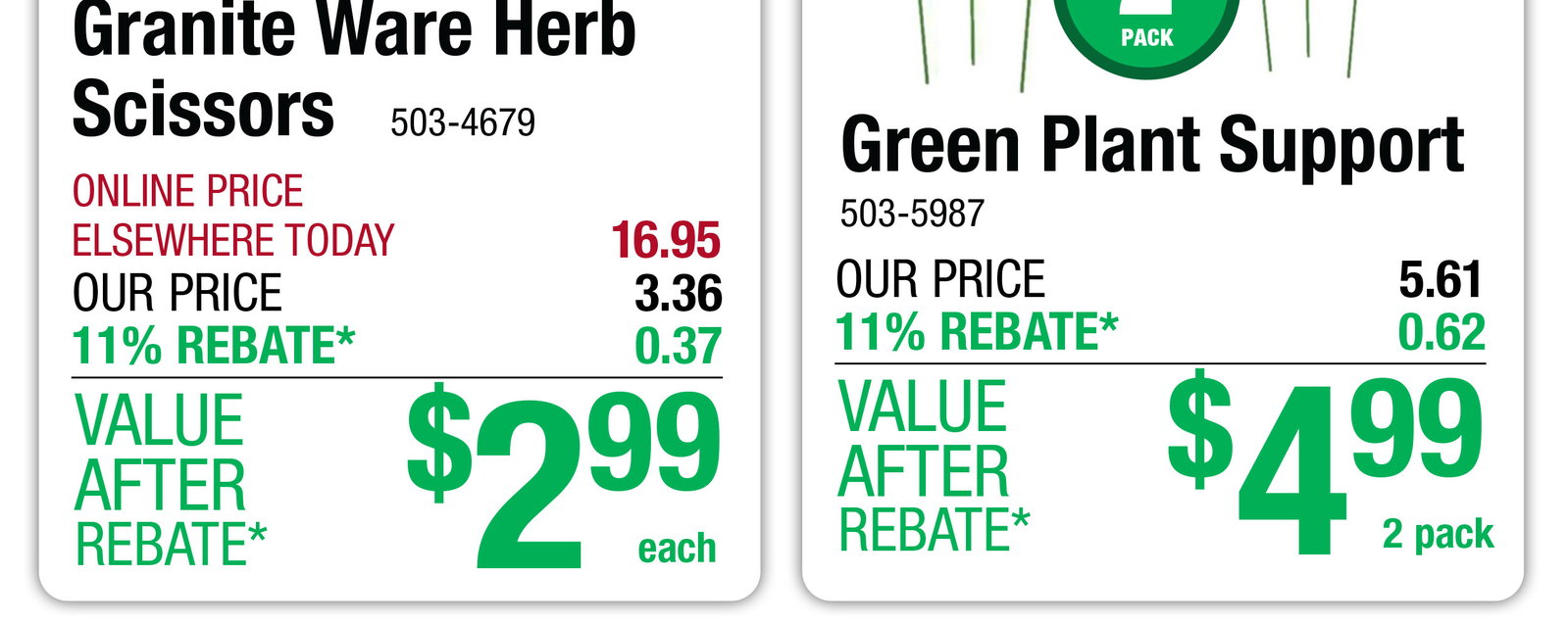 Green Plant Support - ONLY $4.99 After Rebate*!