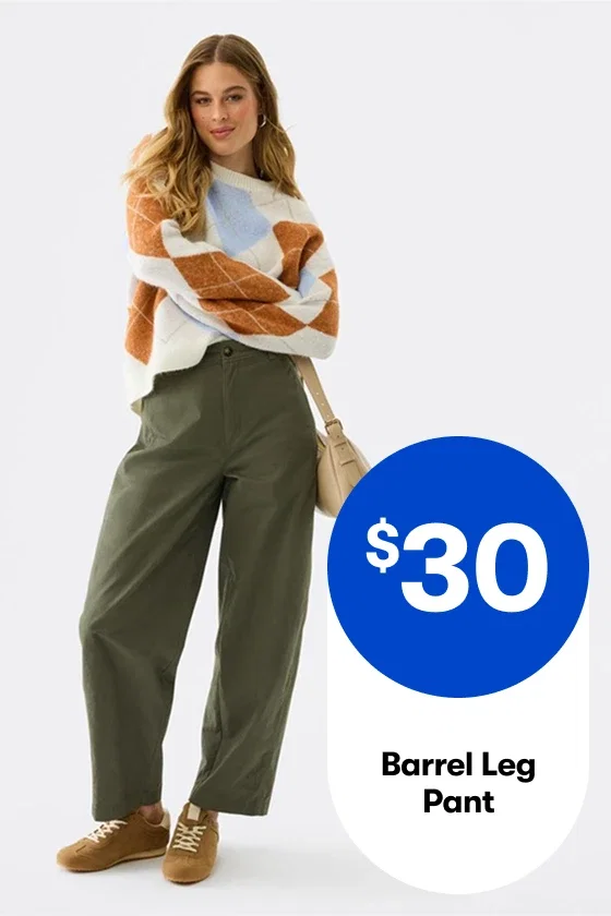 $30 Barrel Leg Pant