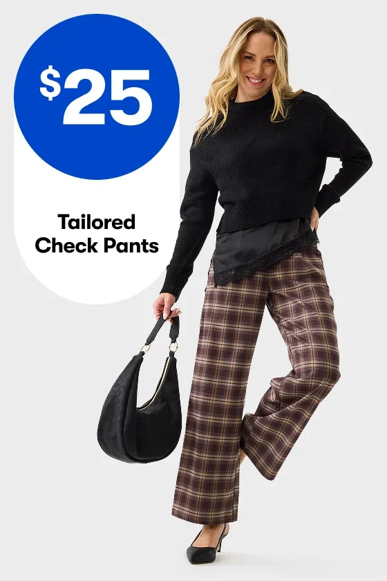 $25 Tailored Check Pants