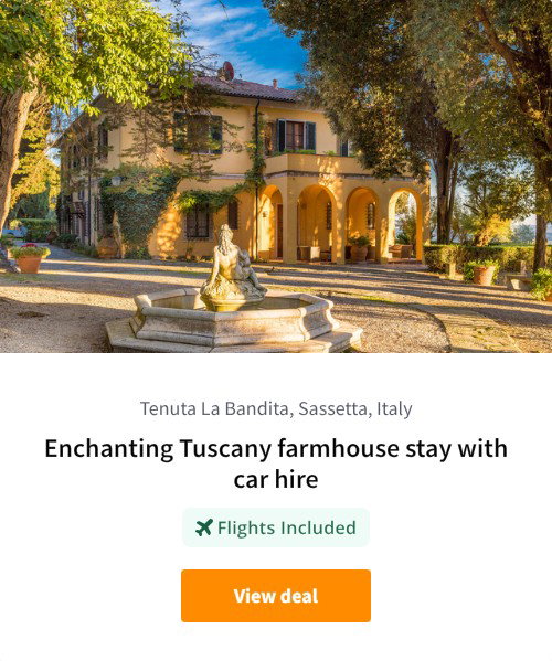 Enchanting Tuscany farmhouse stay with car hire