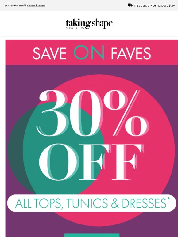 ✨ Early Access: 30% Off ALL Tops, Tunics & Dresses