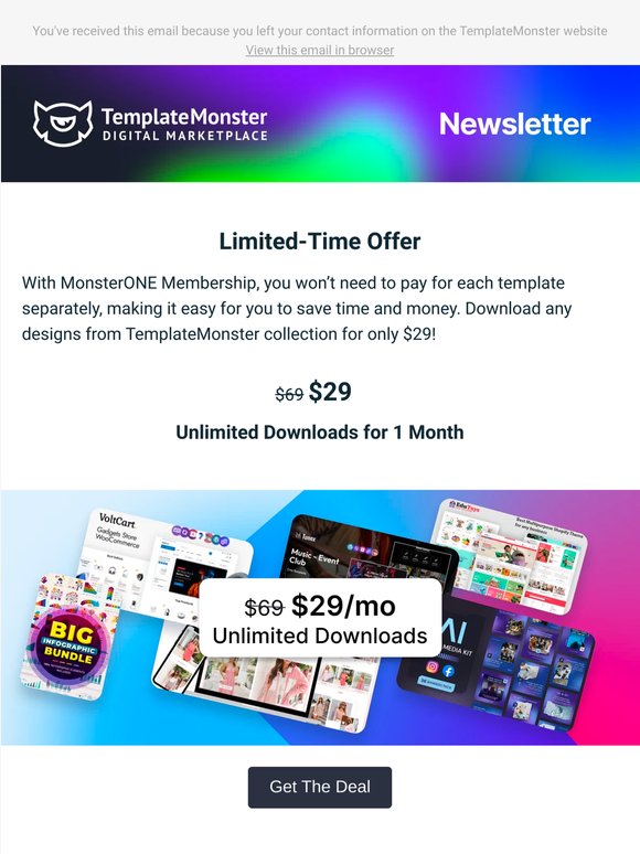 All Designs from TemplateMonster Collection for Only $29