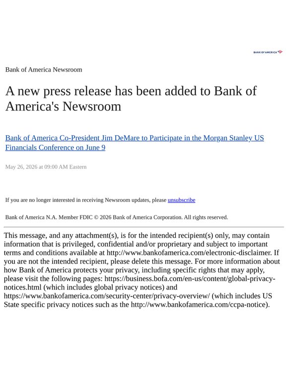 Bank of America Newsroom