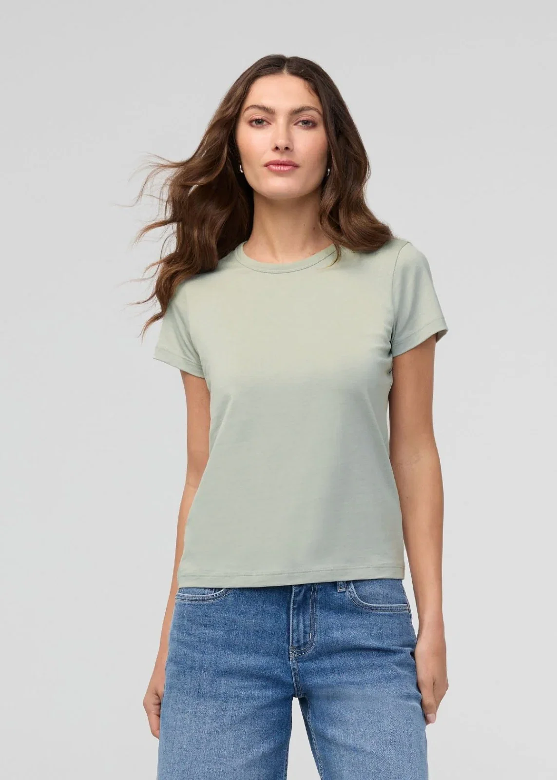 Image of PurePima Slim Crew - Seagrass