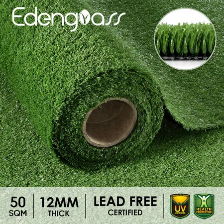 2x25m Artificial Grass Synthetic Turf Fake Imitation False Faux Green Lawn Roll 10mm Child Pet Friendly for Backyard Balcony Garden Patio