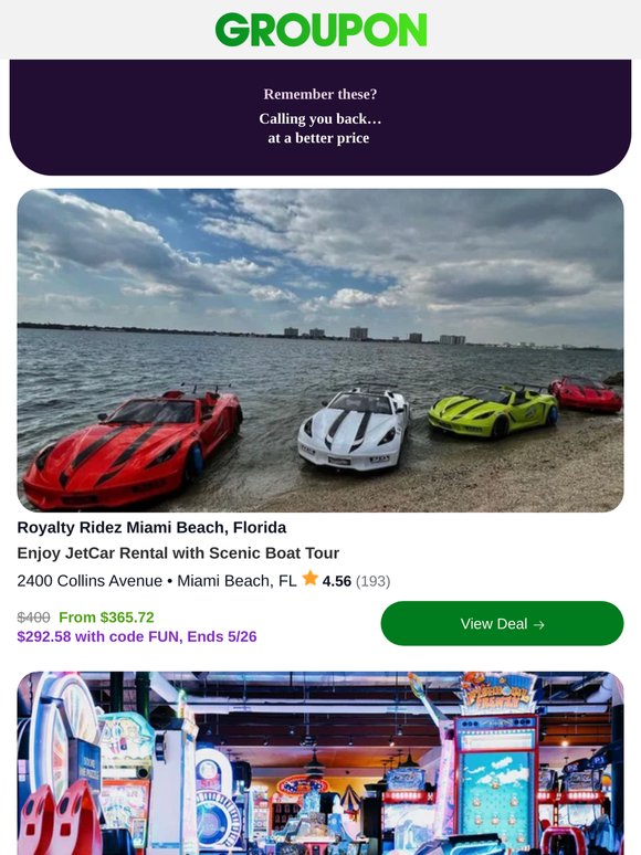 Enjoy JetCar Rental with Scenic Boat Tour - Promo Code savings inside. Check it out.