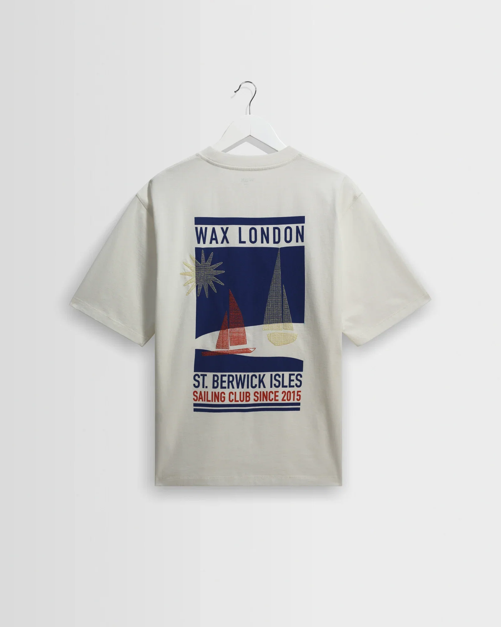Milton - Off White Embroidered Sailing Graphic T-Shirt
